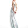 Six Stories Bridesmaid cowl back satin maxi dress in ice blue