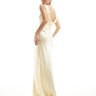 Six Stories Bridesmaid cowl back satin maxi dress in lemon
