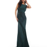 Six Stories Bridesmaids cowl back satin maxi dress in emerald