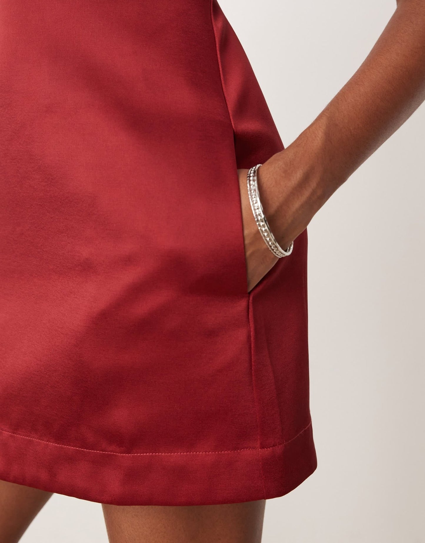 Six Stories satin mini shift dress in ruby red - ASOS Sample Sale EU Store