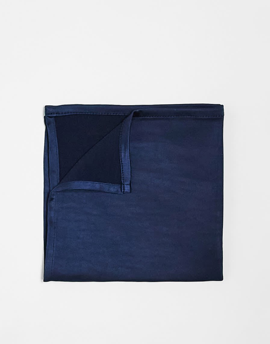 Six Stories satin pocket square in navy - ASOS Sample Sale EU Store