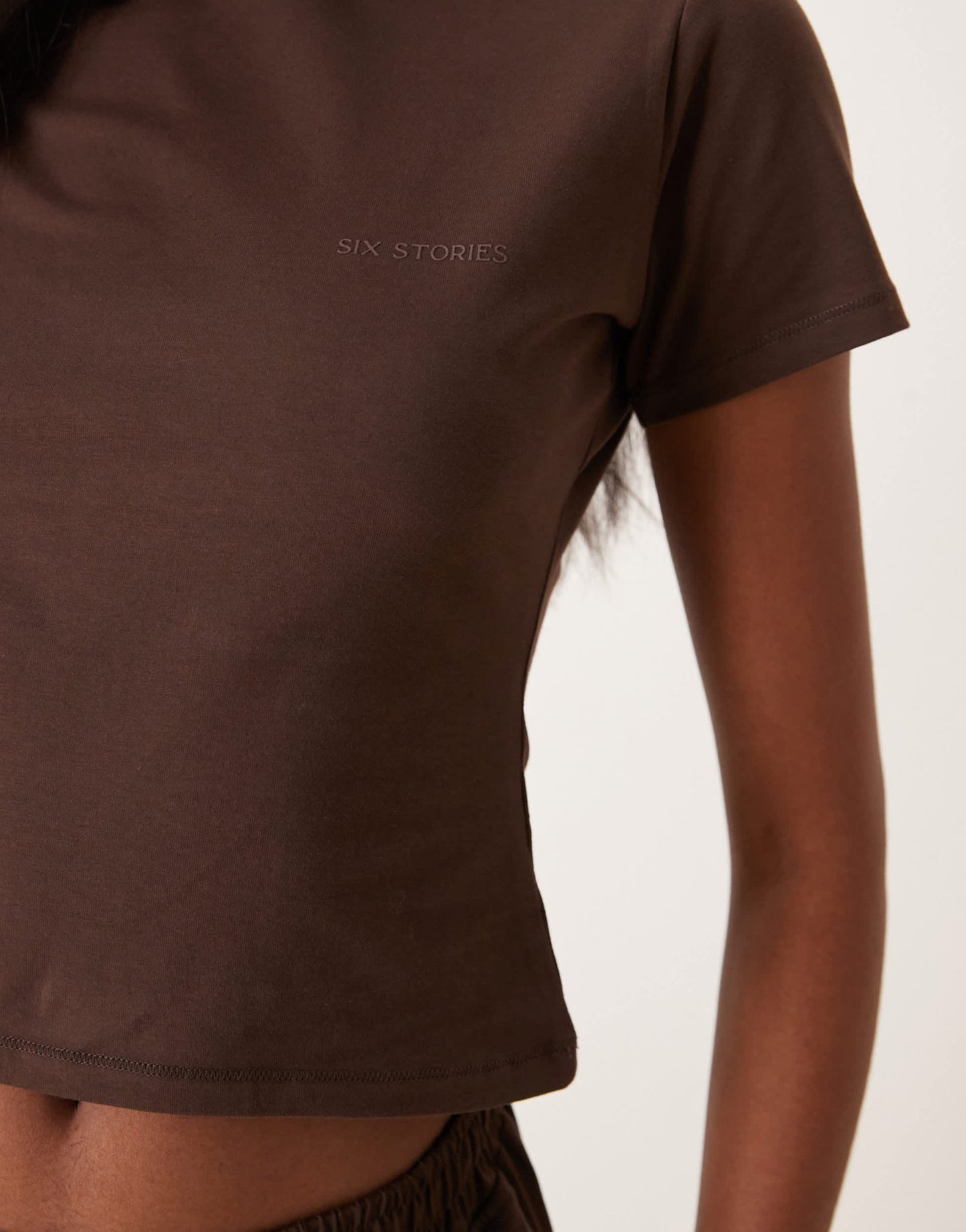Six Stories soft baby tee co - ord in espresso - ASOS Sample Sale EU Store