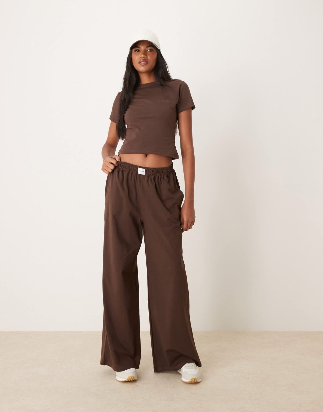 Six Stories soft baby tee co - ord in espresso - ASOS Sample Sale EU Store