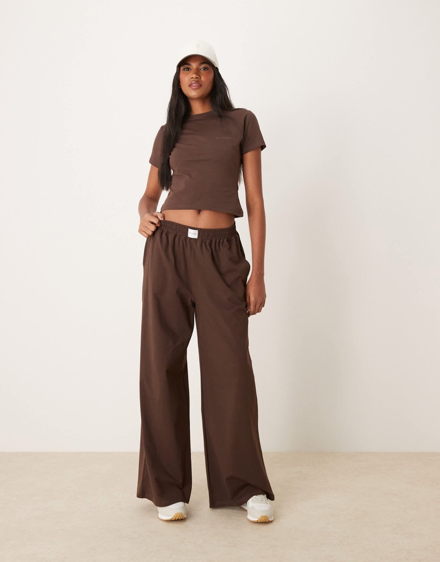 Six Stories soft baby tee co - ord in espresso - ASOS Sample Sale EU Store