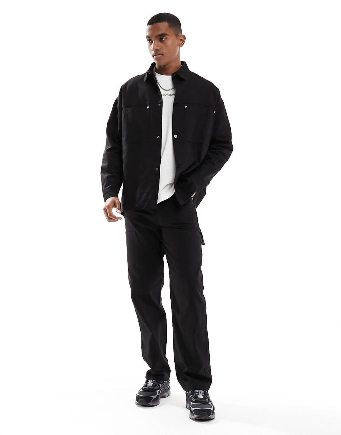Sixth June co - ord carpenter shirt in black - ASOS Sample Sale EU Store
