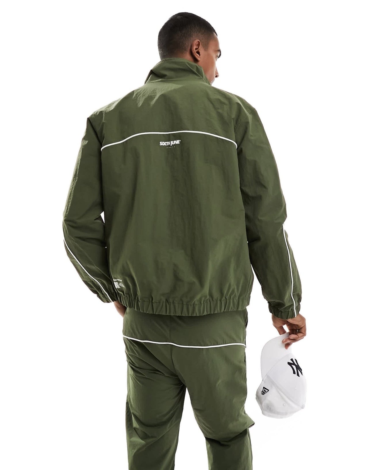 Sixth June co - ord nylon track jacket in khaki - ASOS Sample Sale EU Store