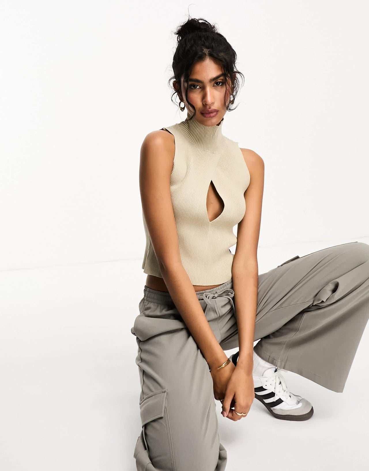 Sixth June knit crop top in beige - ASOS Sample Sale EU Store