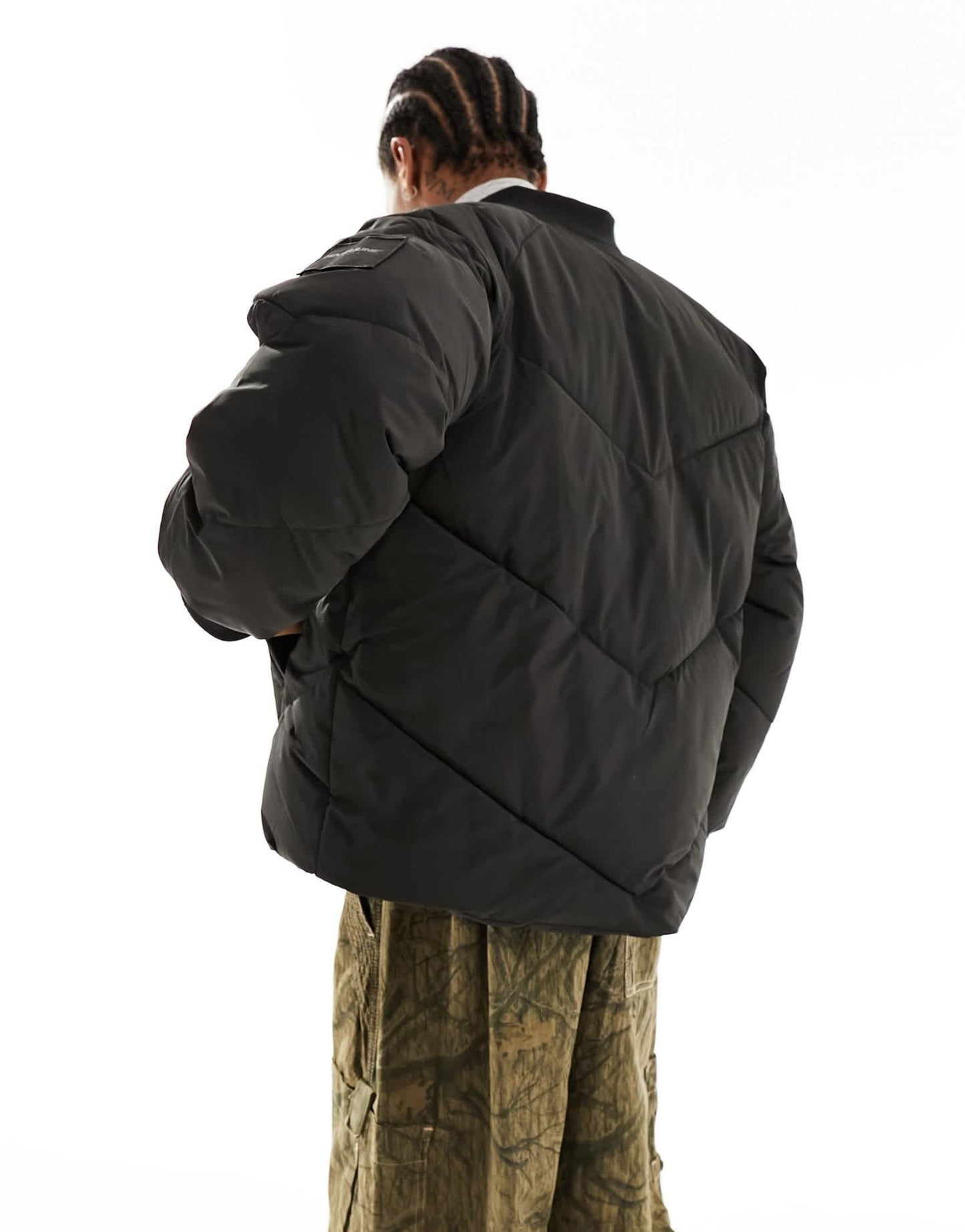 Sixth June logo puffer jacket in black - ASOS Sample Sale EU Store