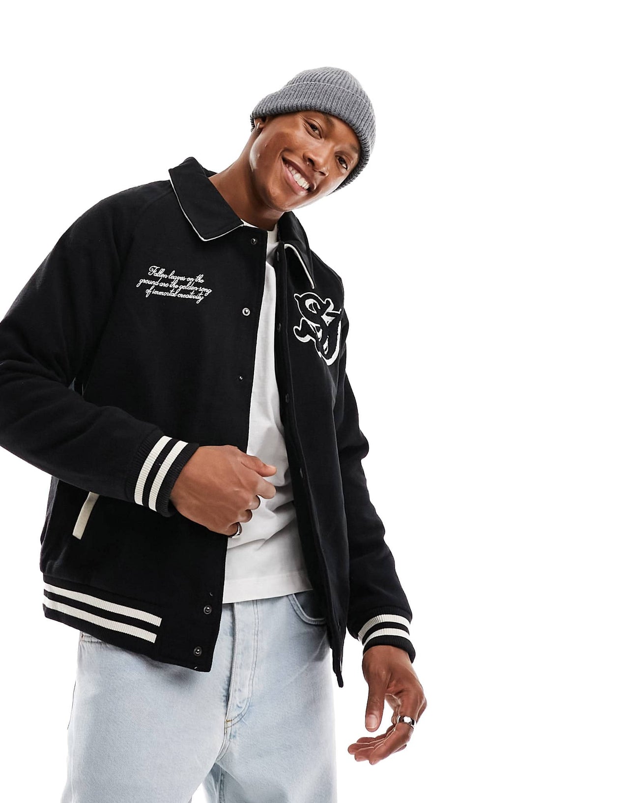 Sixth June varisty jacket in black - ASOS Sample Sale EU Store