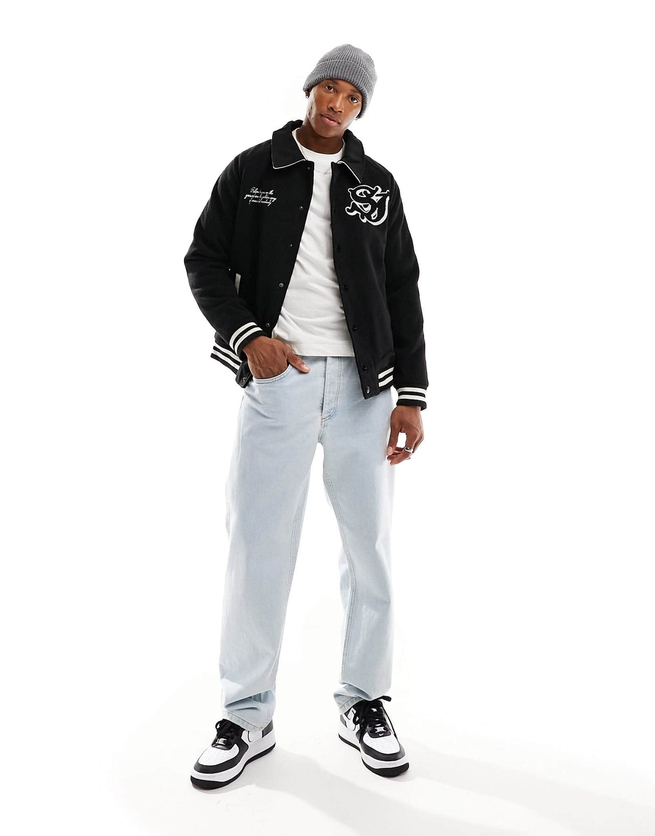 Sixth June varisty jacket in black - ASOS Sample Sale EU Store