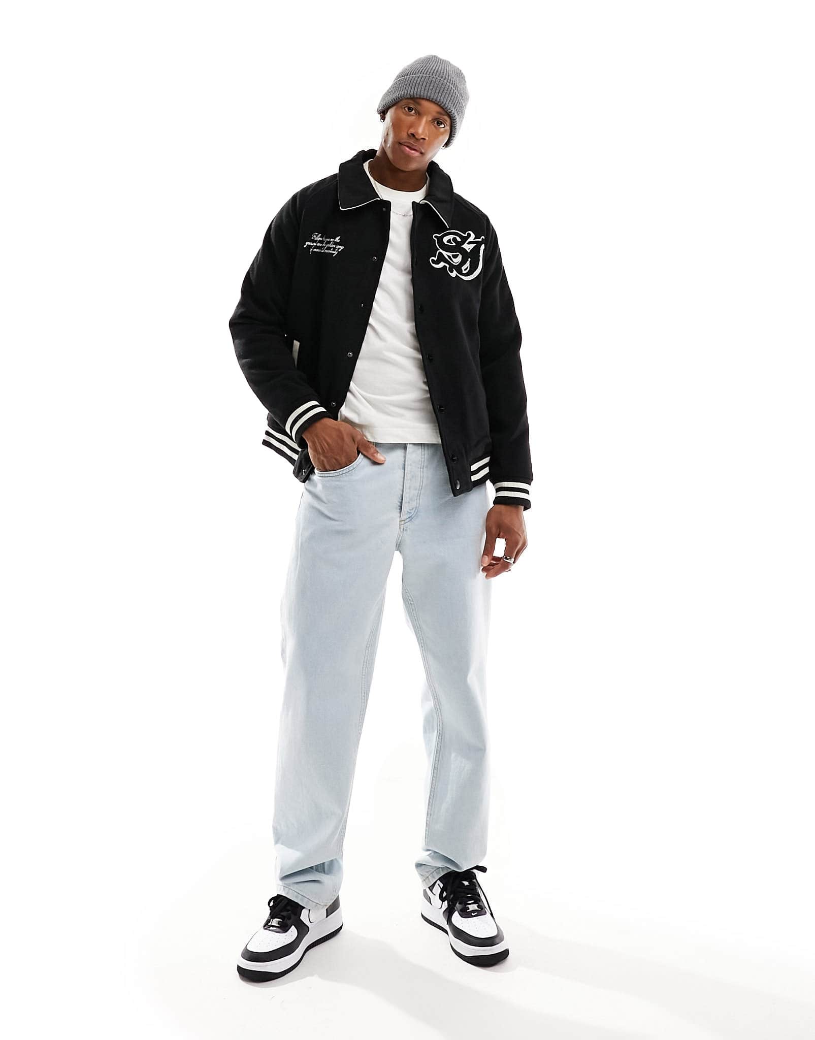 Sixth June varisty jacket in black - ASOS Sample Sale EU Store