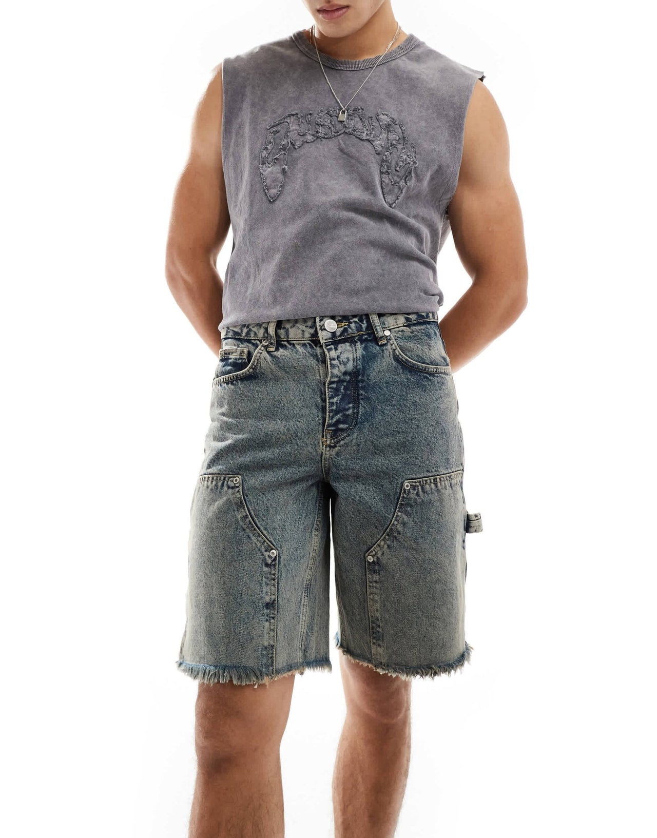 Sixth June worker denim shorts in mid blue - ASOS Sample Sale EU Store
