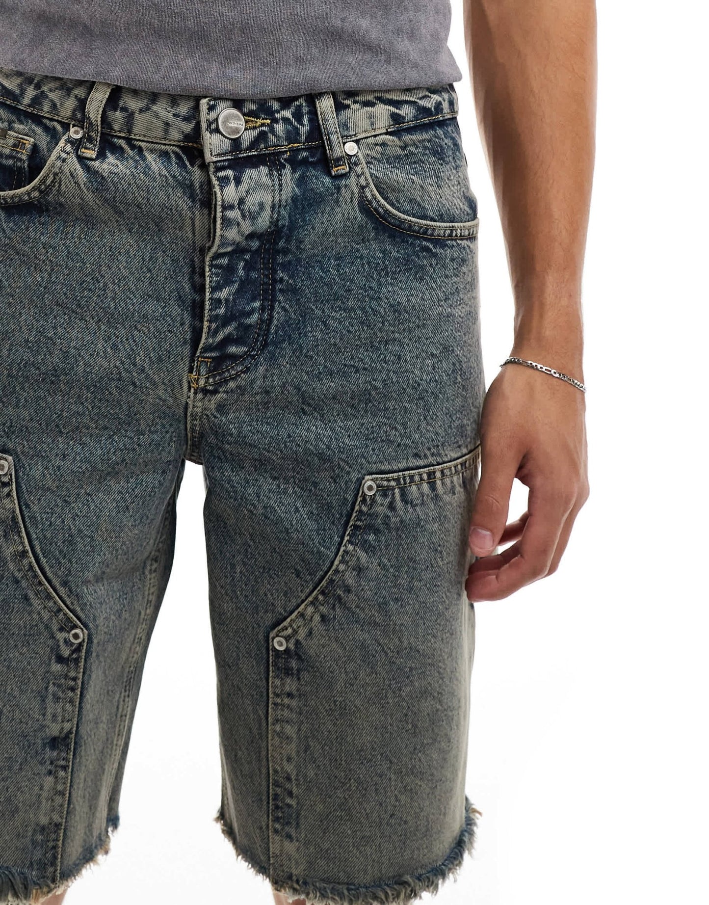 Sixth June worker denim shorts in mid blue - ASOS Sample Sale EU Store