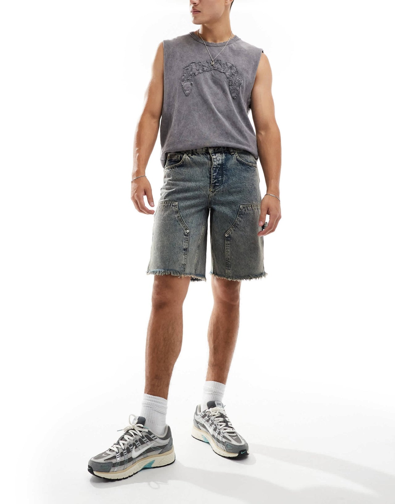 Sixth June worker denim shorts in mid blue - ASOS Sample Sale EU Store