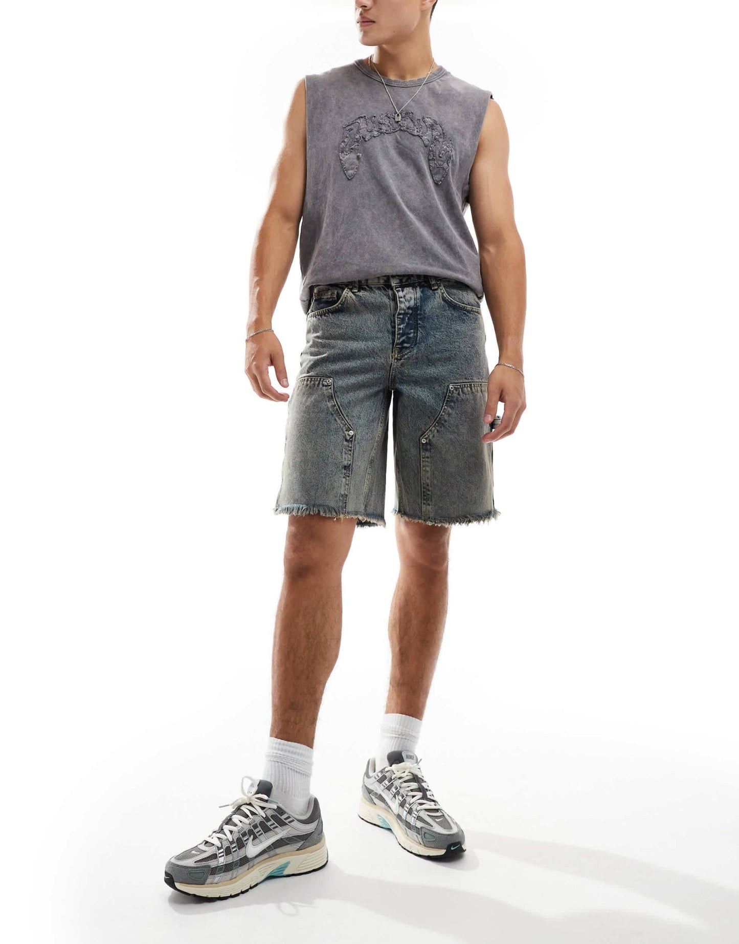 Sixth June worker denim shorts in mid blue - ASOS Sample Sale EU Store