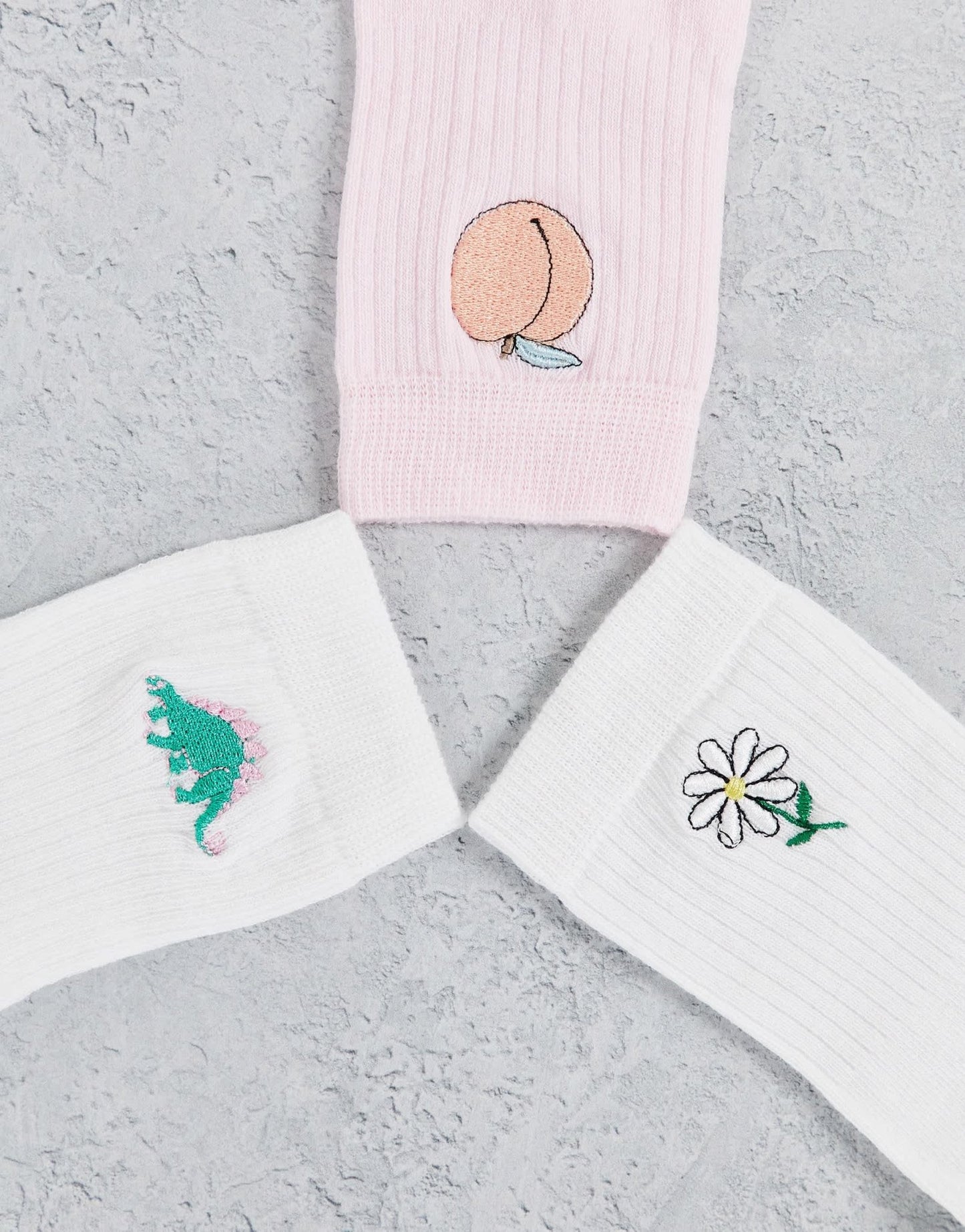 Skinnydip socks 3 pack with novelty embroidery - ASOS Sample Sale EU Store