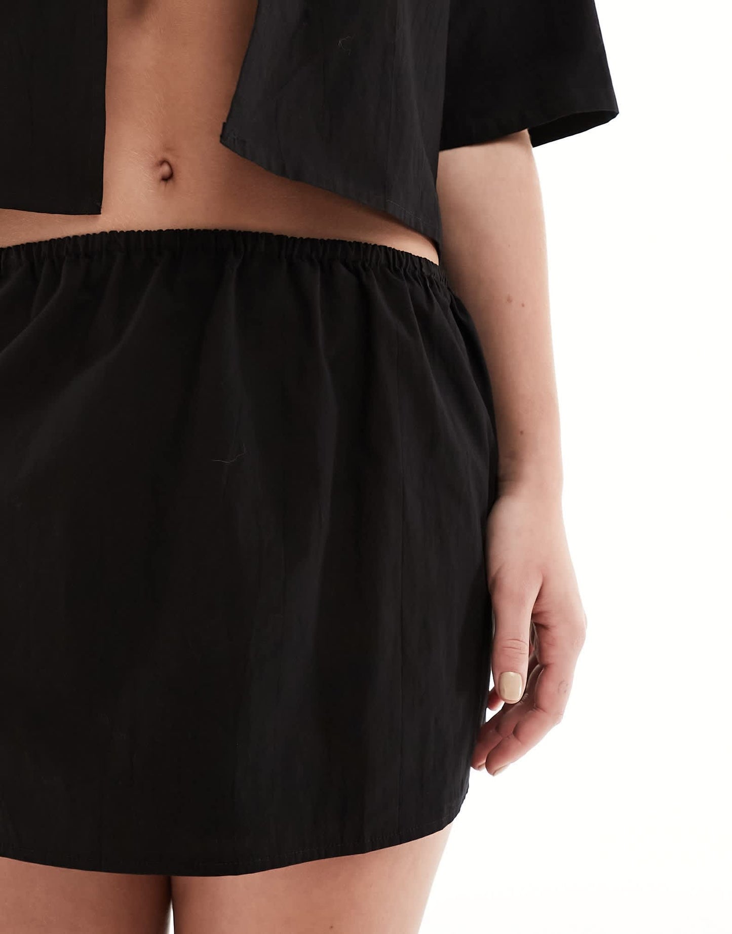 SNDYS cotton side split mini skirt co - ord in black - ASOS Sample Sale EU Store