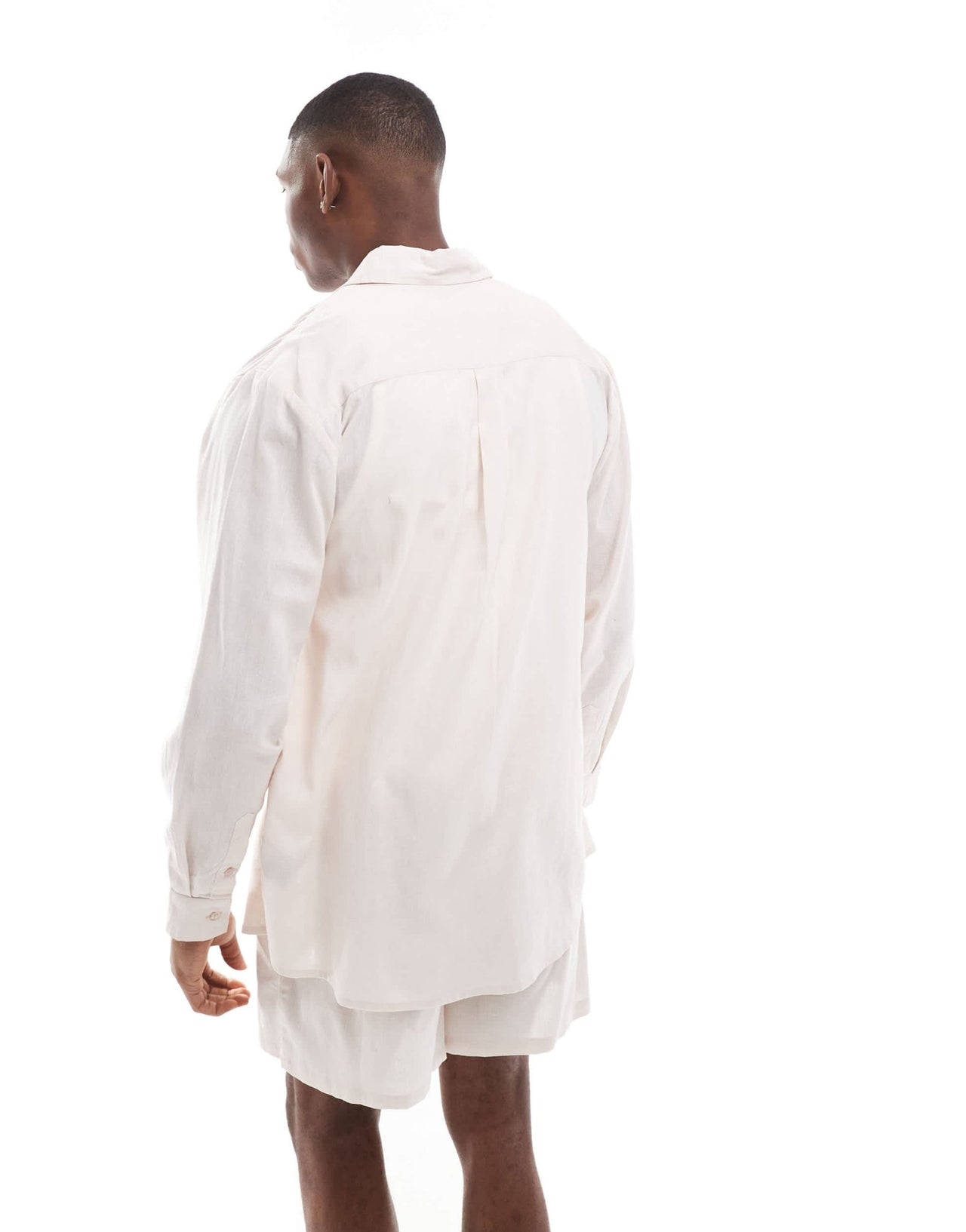 sol beach linen long sleeve beach shirt in beige - ASOS Sample Sale EU Store