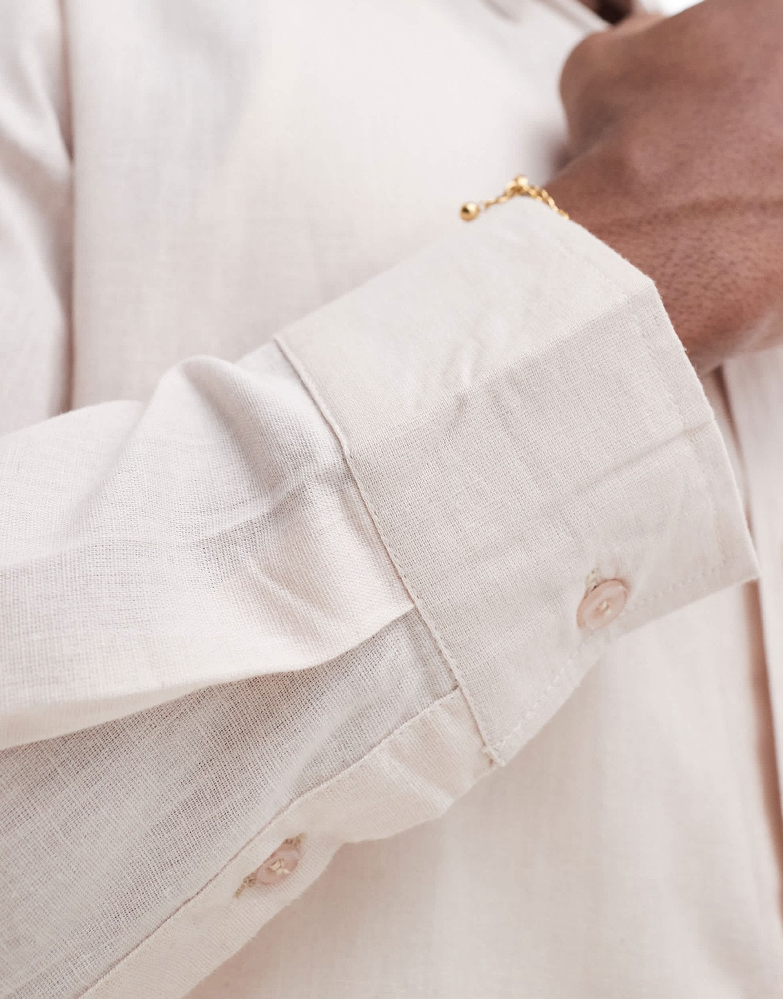 sol beach linen long sleeve beach shirt in beige - ASOS Sample Sale EU Store