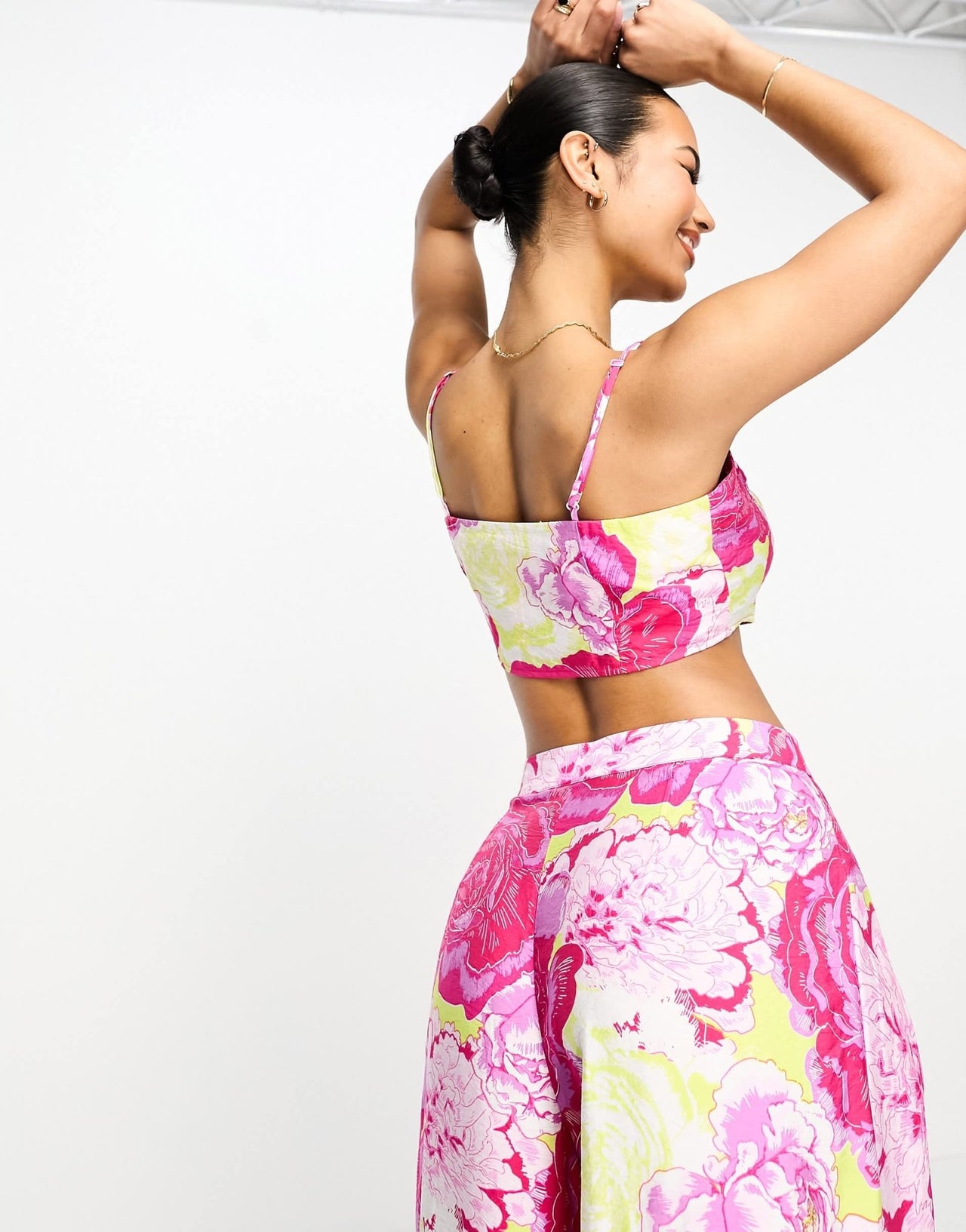 Something New cami crop top co - ord in neon rose print - ASOS Sample Sale EU Store