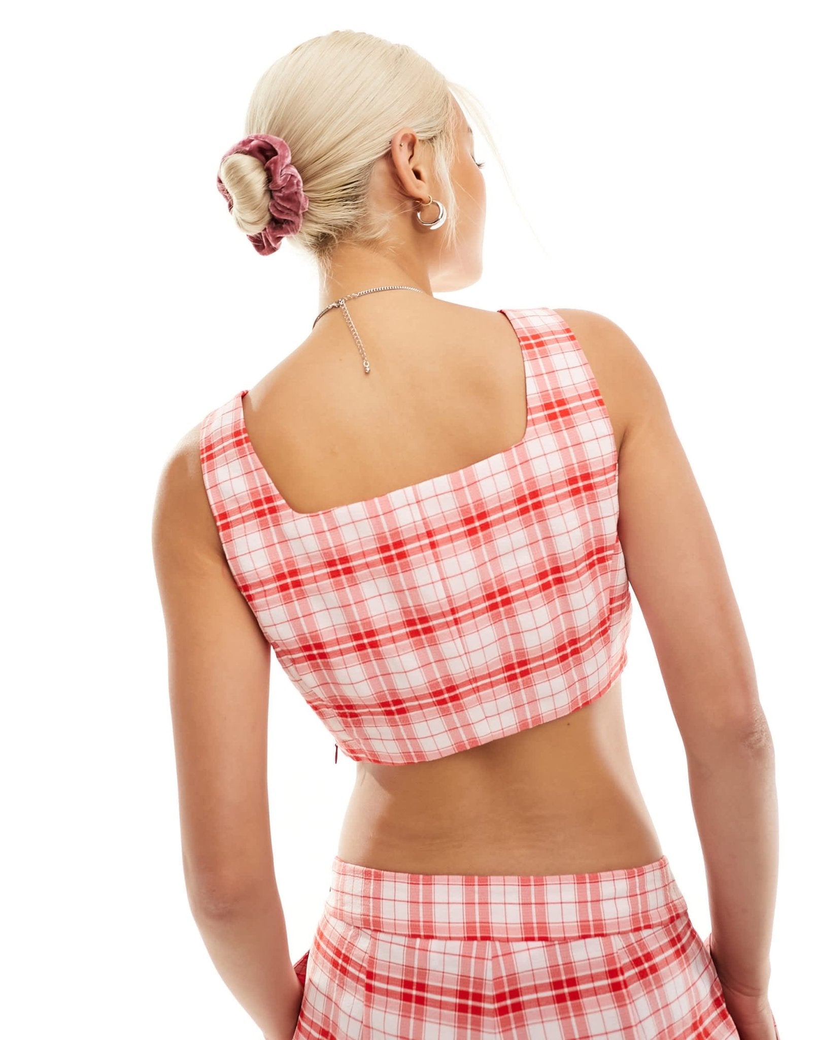 Something New X Chloe Frater corset top co - ord in red check - ASOS Sample Sale EU Store