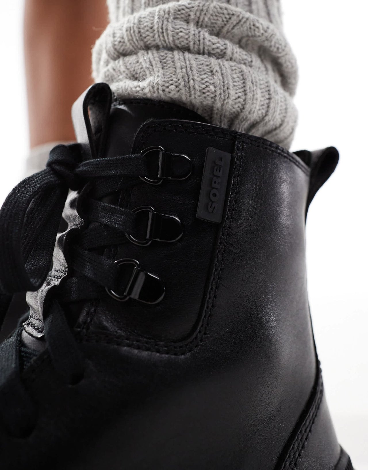 Sorel ONA AVE WP waterproof lace up leather boots in black - ASOS Sample Sale EU Store