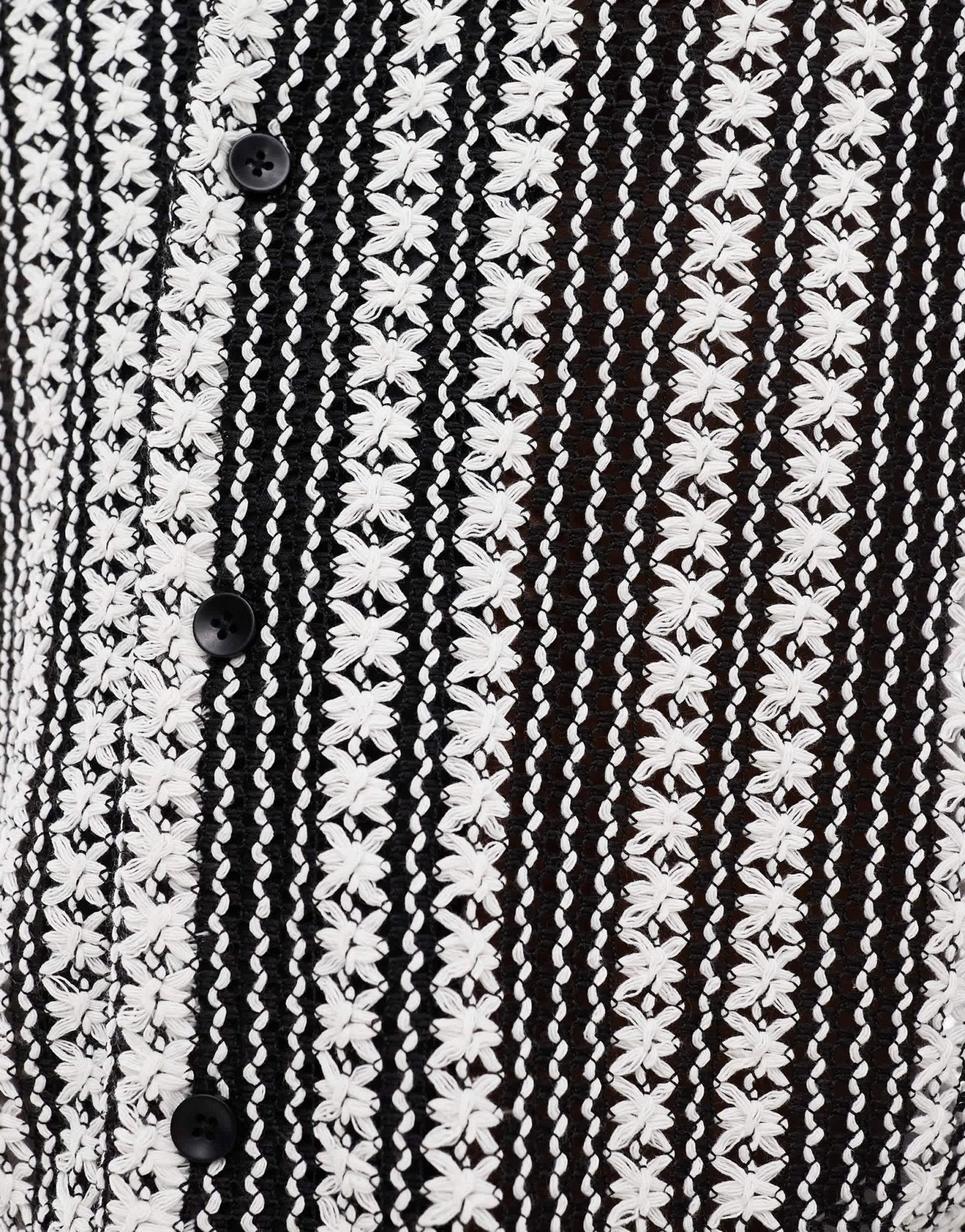 South Beach beach shirt co - ord in crochet black and white stripe - ASOS Sample Sale EU Store