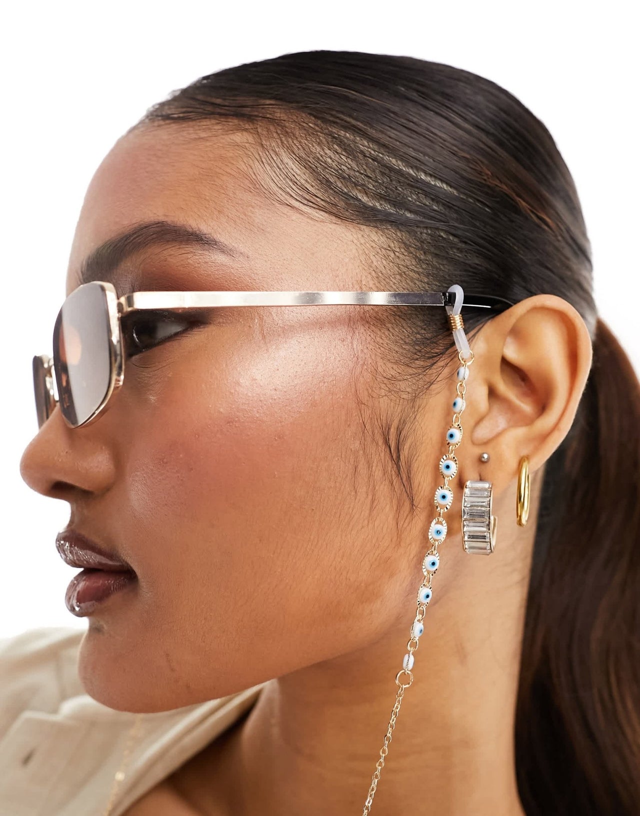 South Beach evil eye embellished sunglasses chain - ASOS Sample Sale EU Store