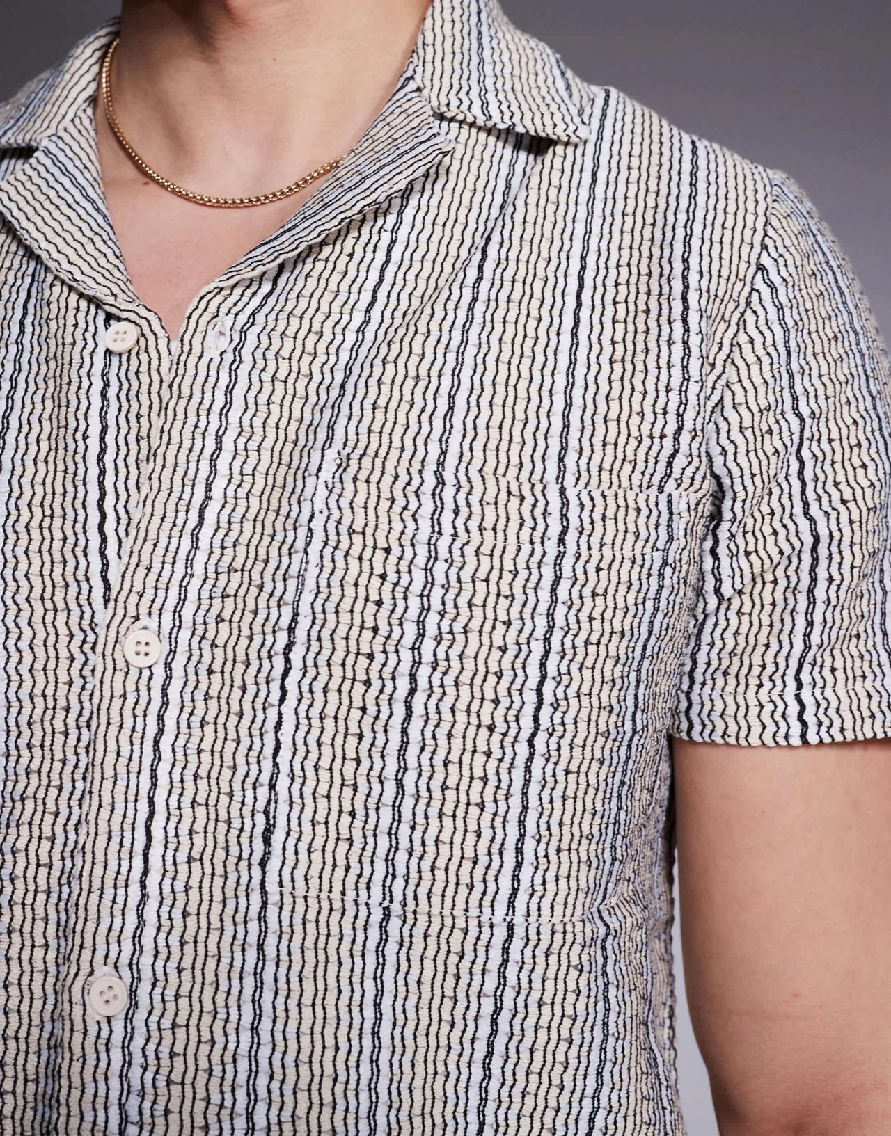 South Beach knitted short sleeve beach shirt in multi - ASOS Sample Sale EU Store