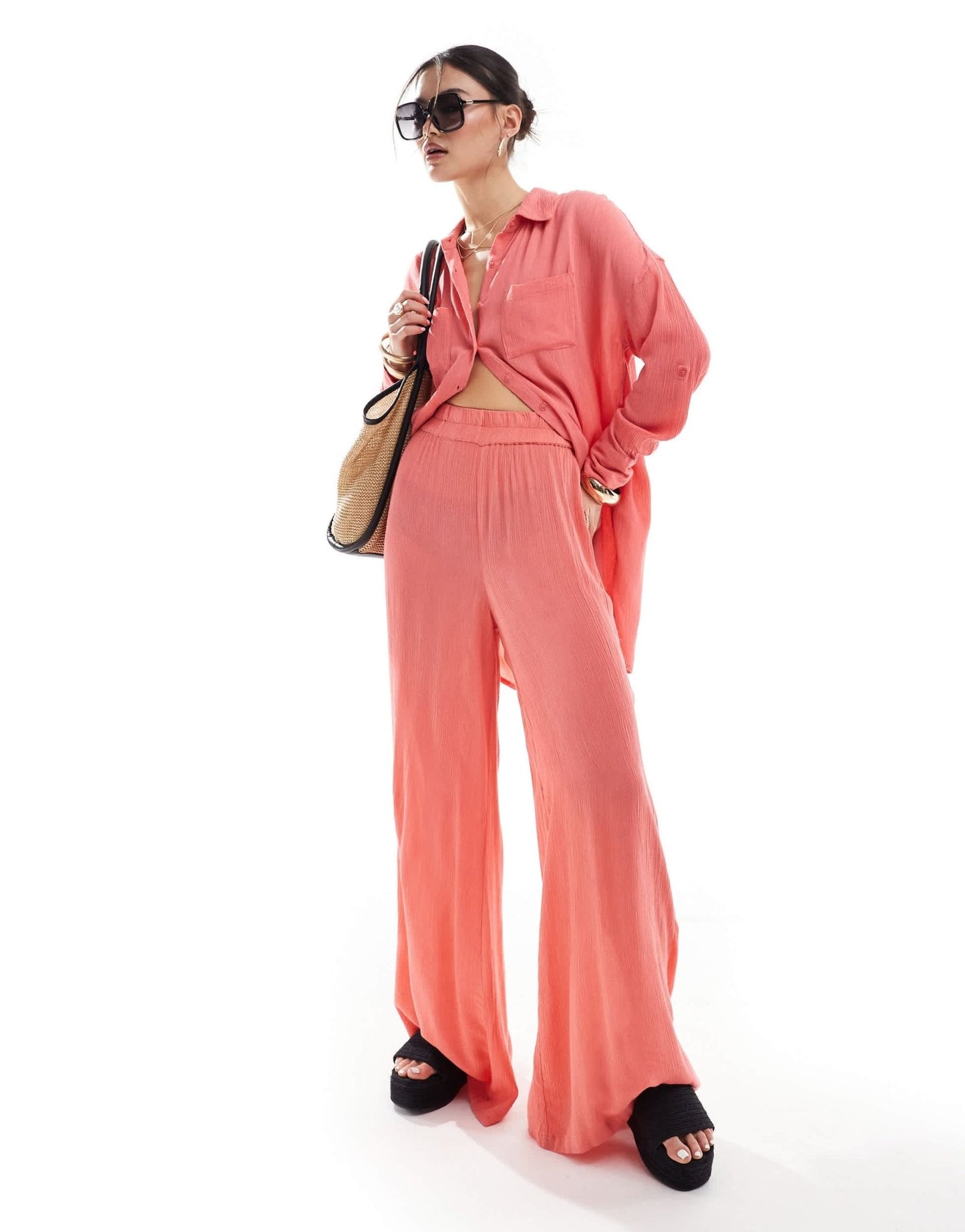 South Beach oversized beach trouser in watermelon - ASOS Sample Sale EU Store
