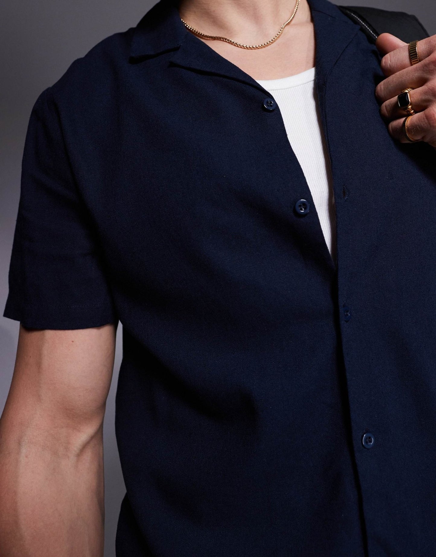 South Beach short sleeve beach shirt in slate blue - ASOS Sample Sale EU Store