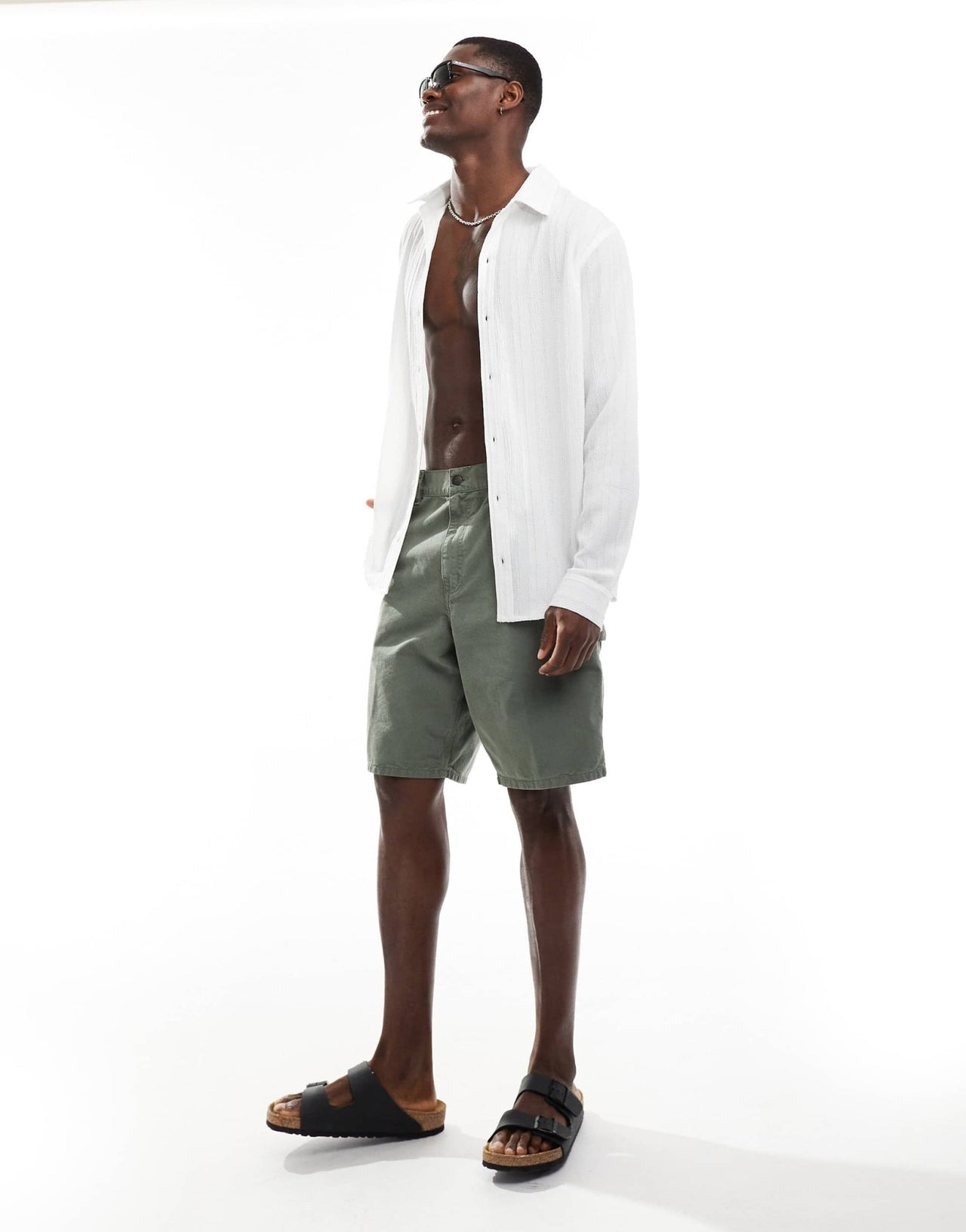 South Beach textured long sleeve beach shirt in white - ASOS Sample Sale EU Store
