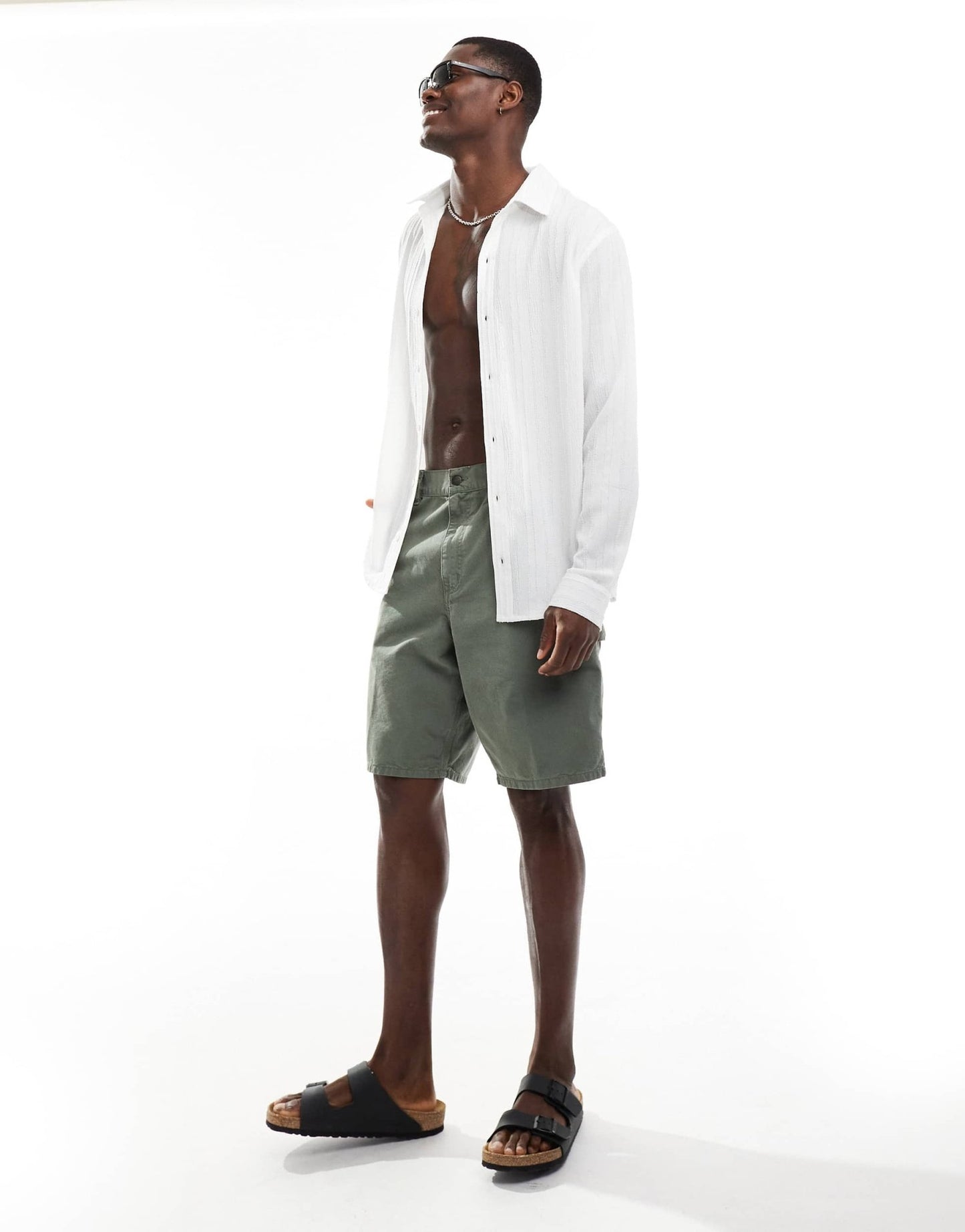 South Beach textured long sleeve beach shirt in white - ASOS Sample Sale EU Store