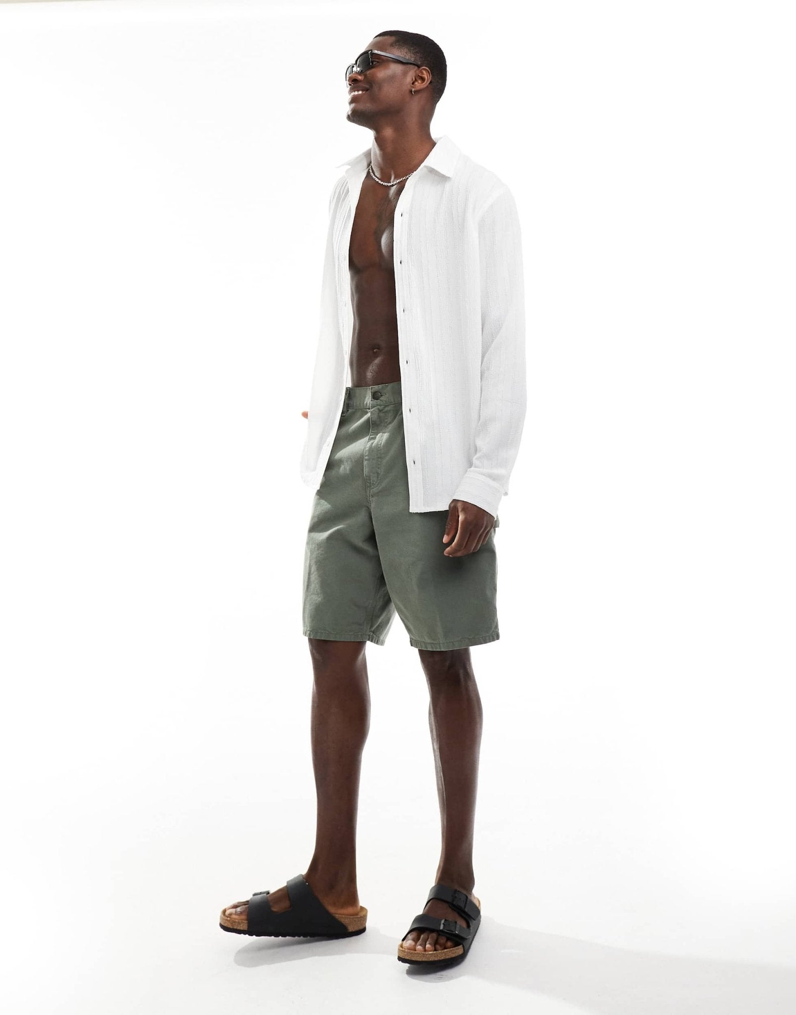 South Beach textured long sleeve beach shirt in white - ASOS Sample Sale EU Store