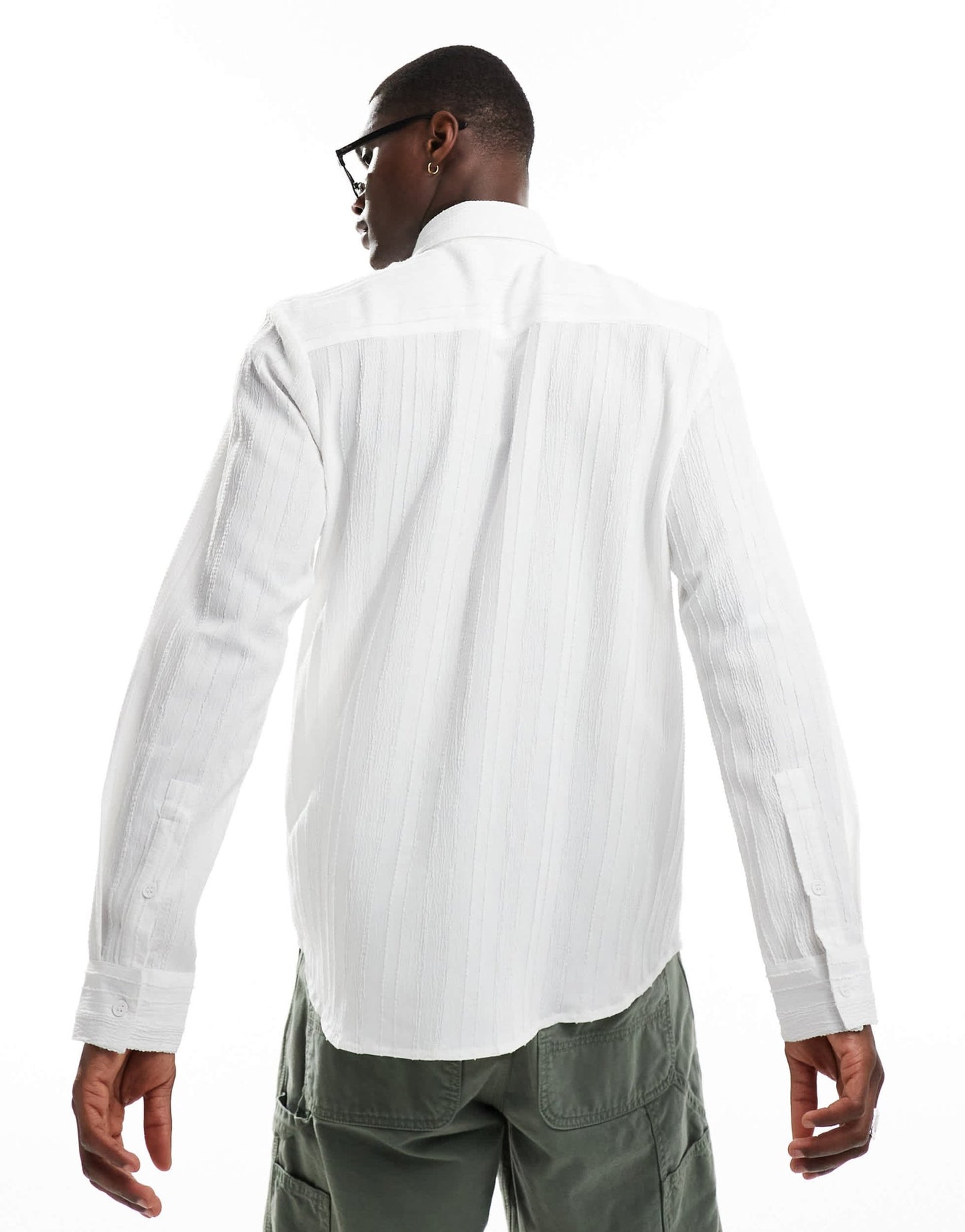 South Beach textured long sleeve beach shirt in white - ASOS Sample Sale EU Store