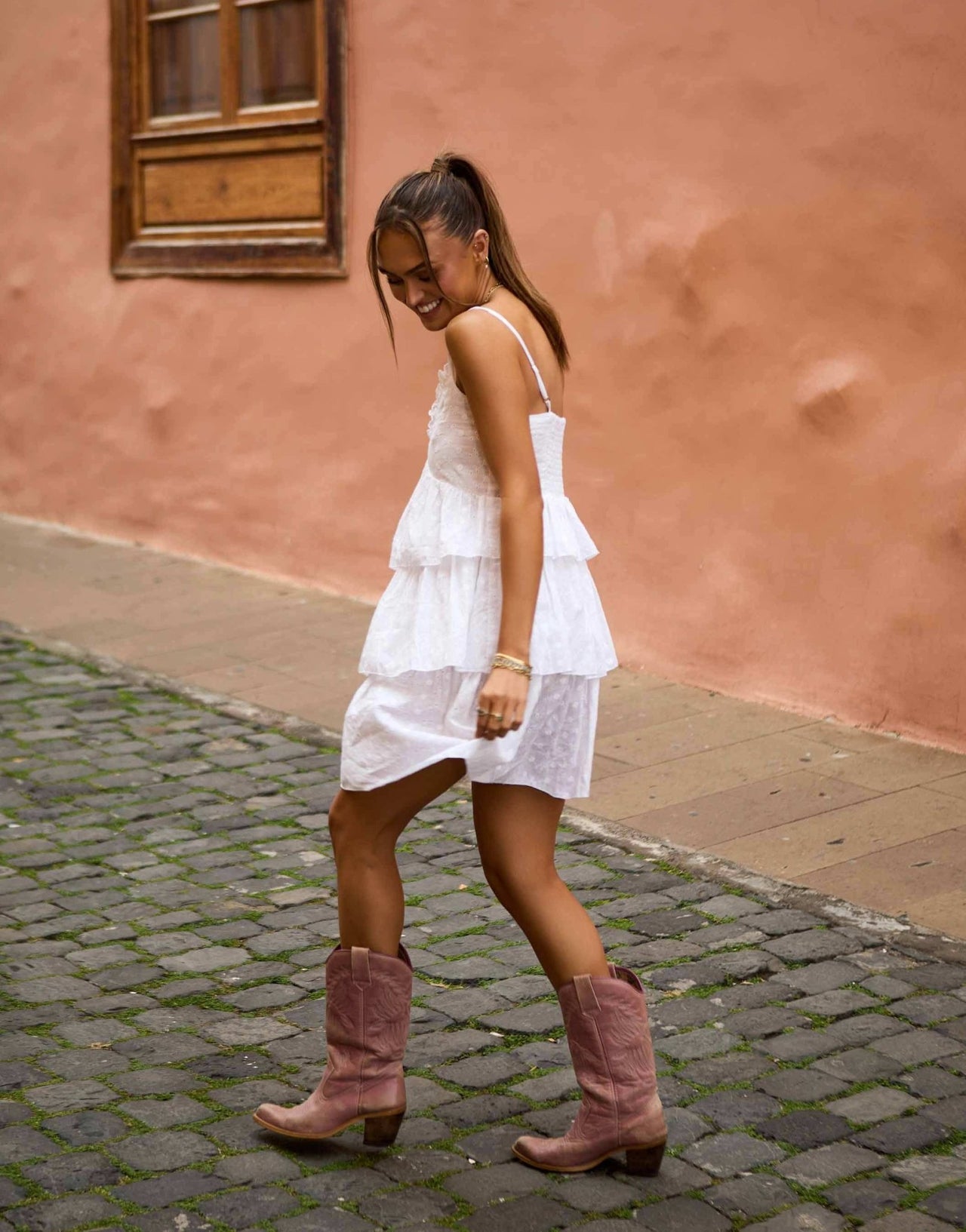 South Beach x Misha Grimes broderie tiered mini beach dress in white - ASOS Sample Sale EU Store