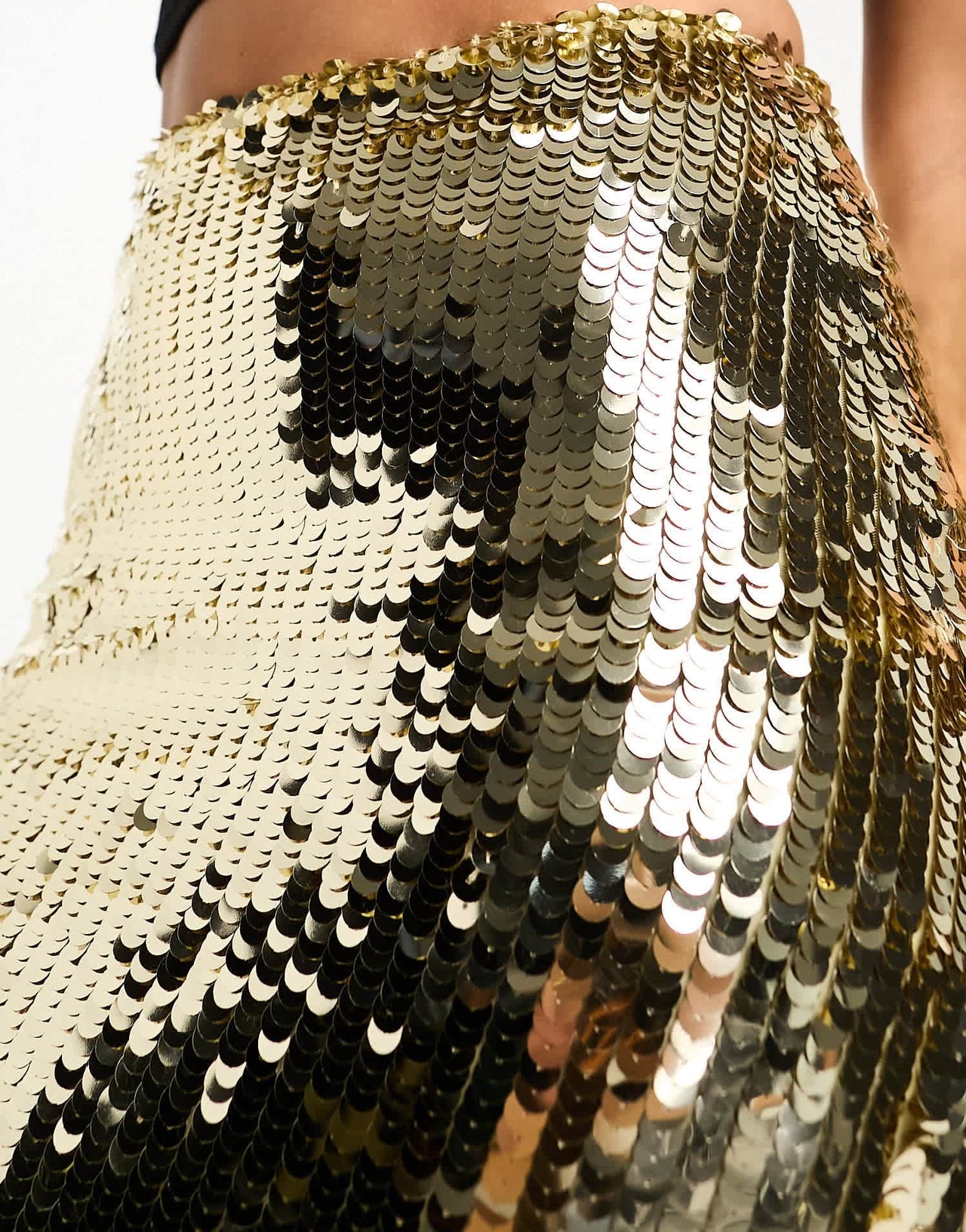 Starlet embellished midaxi skirt in gold liquid sequin - ASOS Sample Sale EU Store