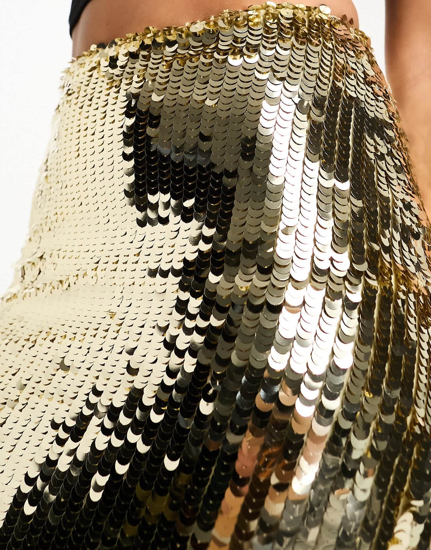 Starlet embellished midaxi skirt in gold liquid sequin - ASOS Sample Sale EU Store