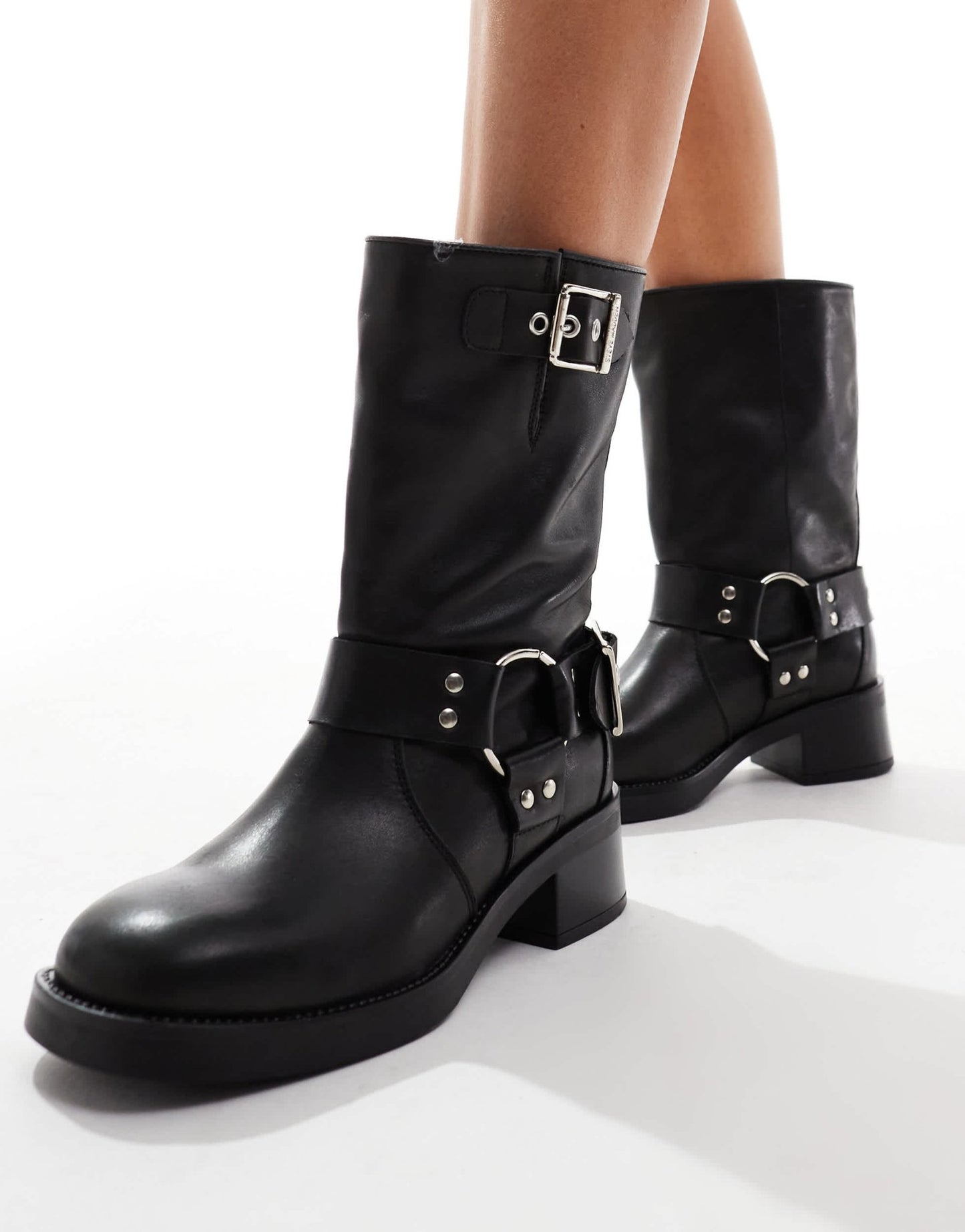 Steve Madden Blessing Biker Boot inn Black Leather - ASOS Sample Sale EU Store