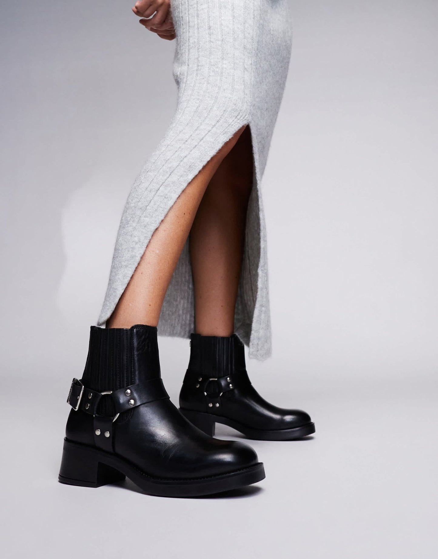 Steve Madden Breaker Biker Ankle boot in Black Leather - ASOS Sample Sale EU Store