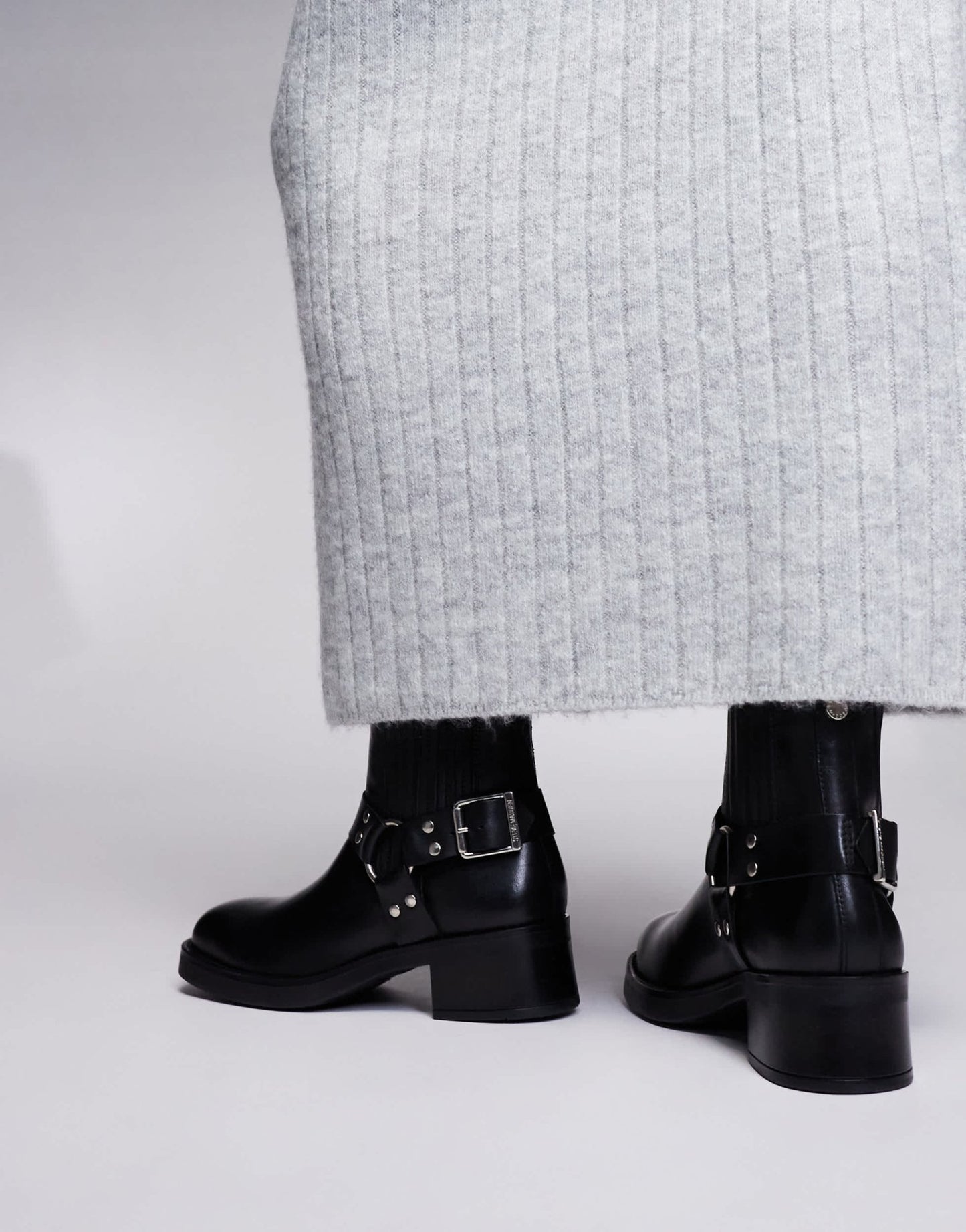 Steve Madden Breaker Biker Ankle boot in Black Leather - ASOS Sample Sale EU Store