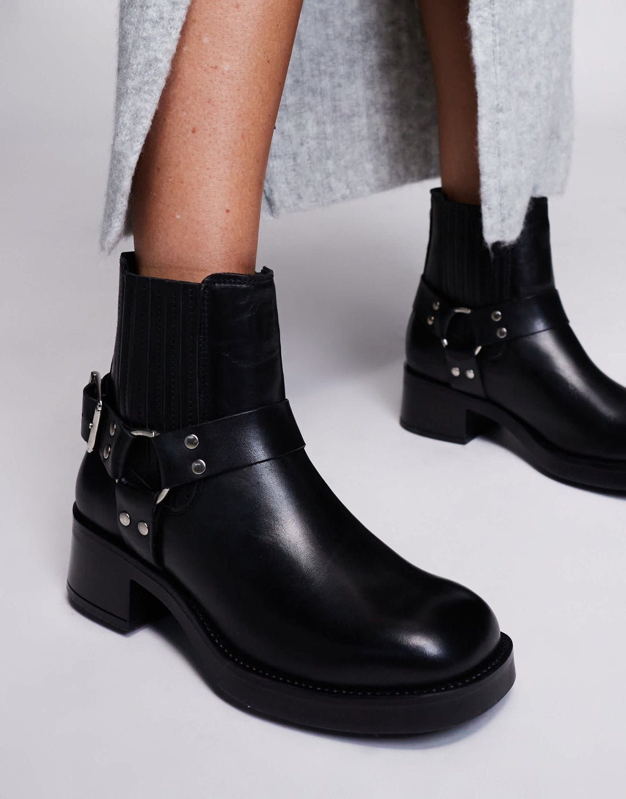 Steve Madden Breaker Biker Ankle boot in Black Leather - ASOS Sample Sale EU Store