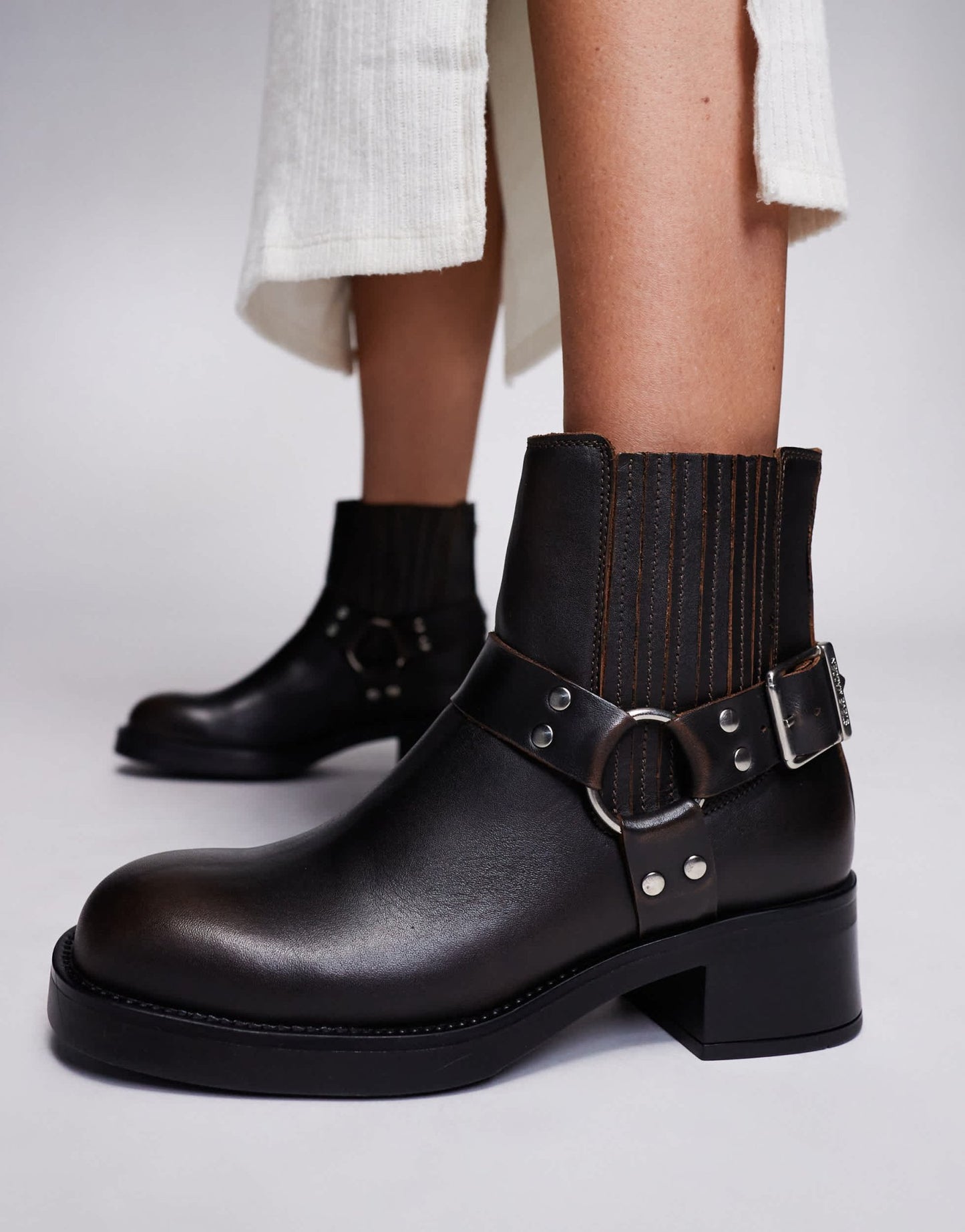 Steve Madden Breaker Biker Ankle boot in Brown Leather - ASOS Sample Sale EU Store