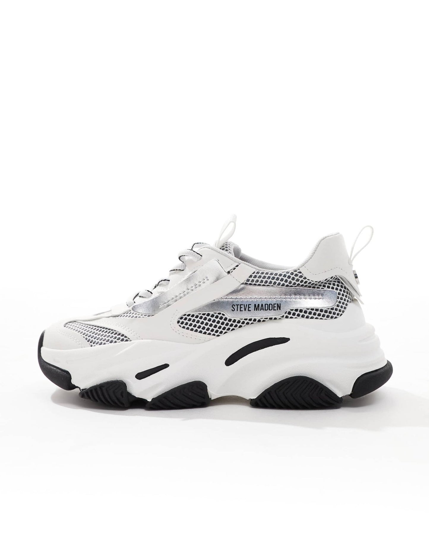 Steve Madden Possesion - E chunky trainers in white with silver metallic - ASOS Sample Sale EU Store