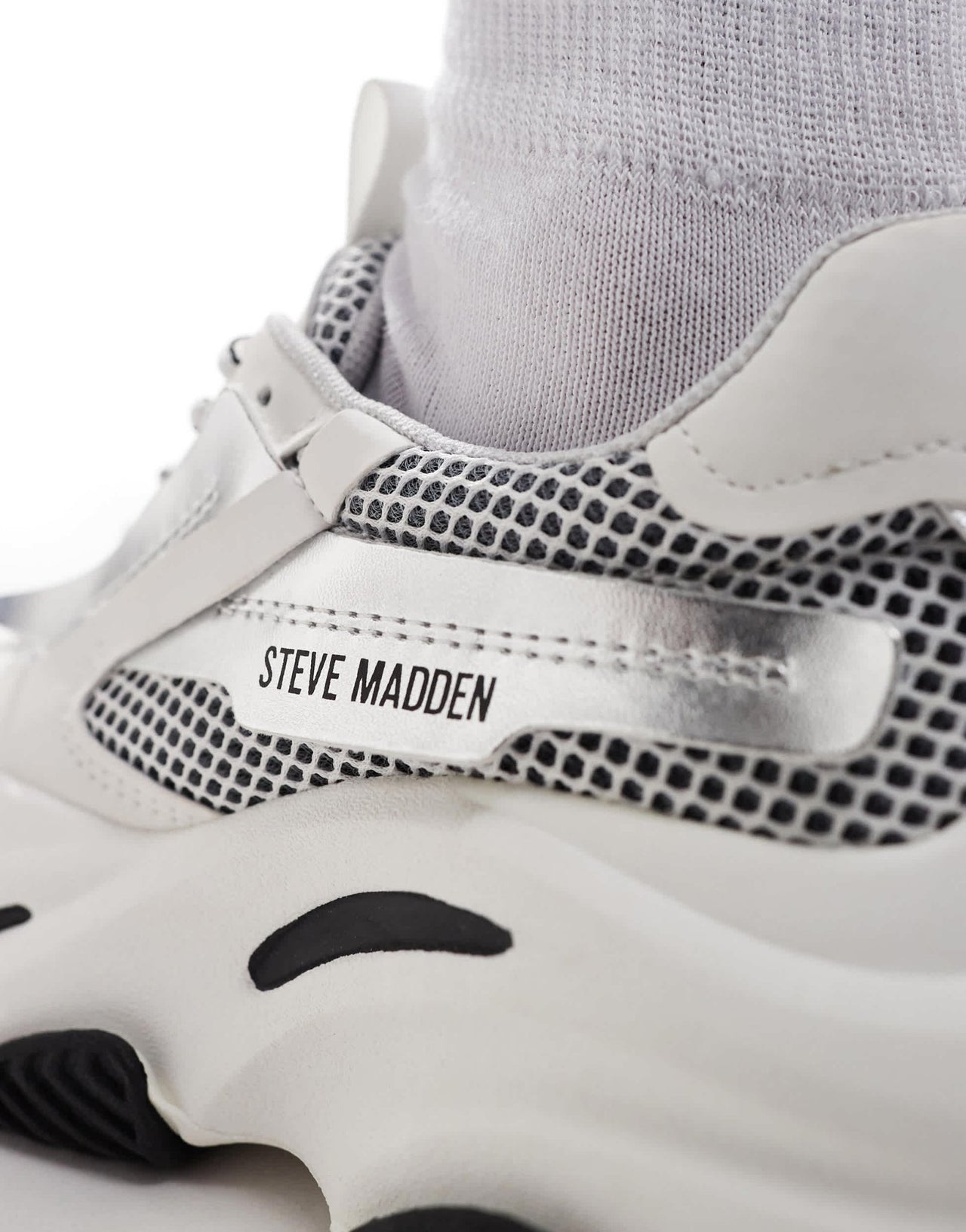 Steve Madden Possesion - E chunky trainers in white with silver metallic - ASOS Sample Sale EU Store