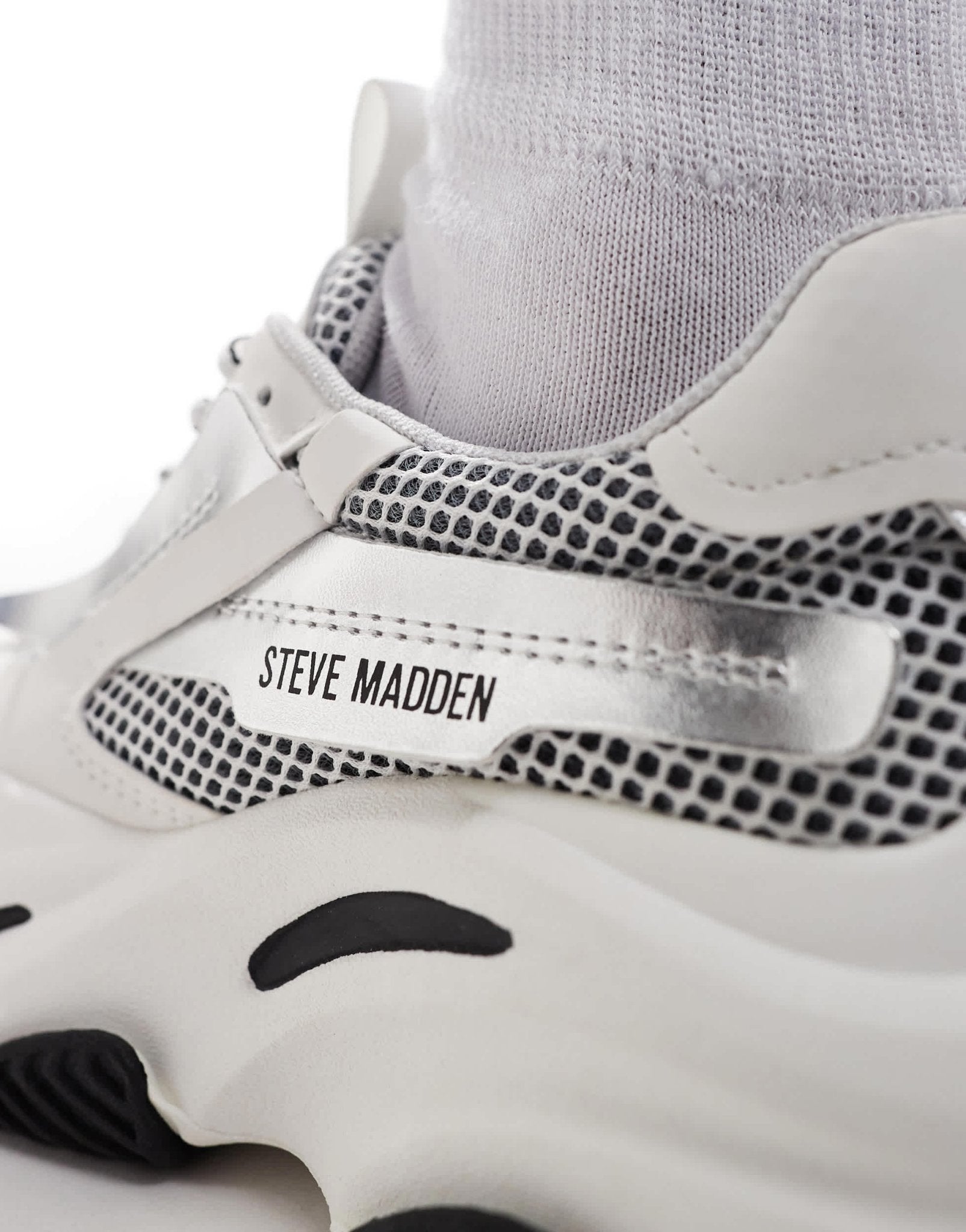 Steve Madden Possesion - E chunky trainers in white with silver metallic - ASOS Sample Sale EU Store