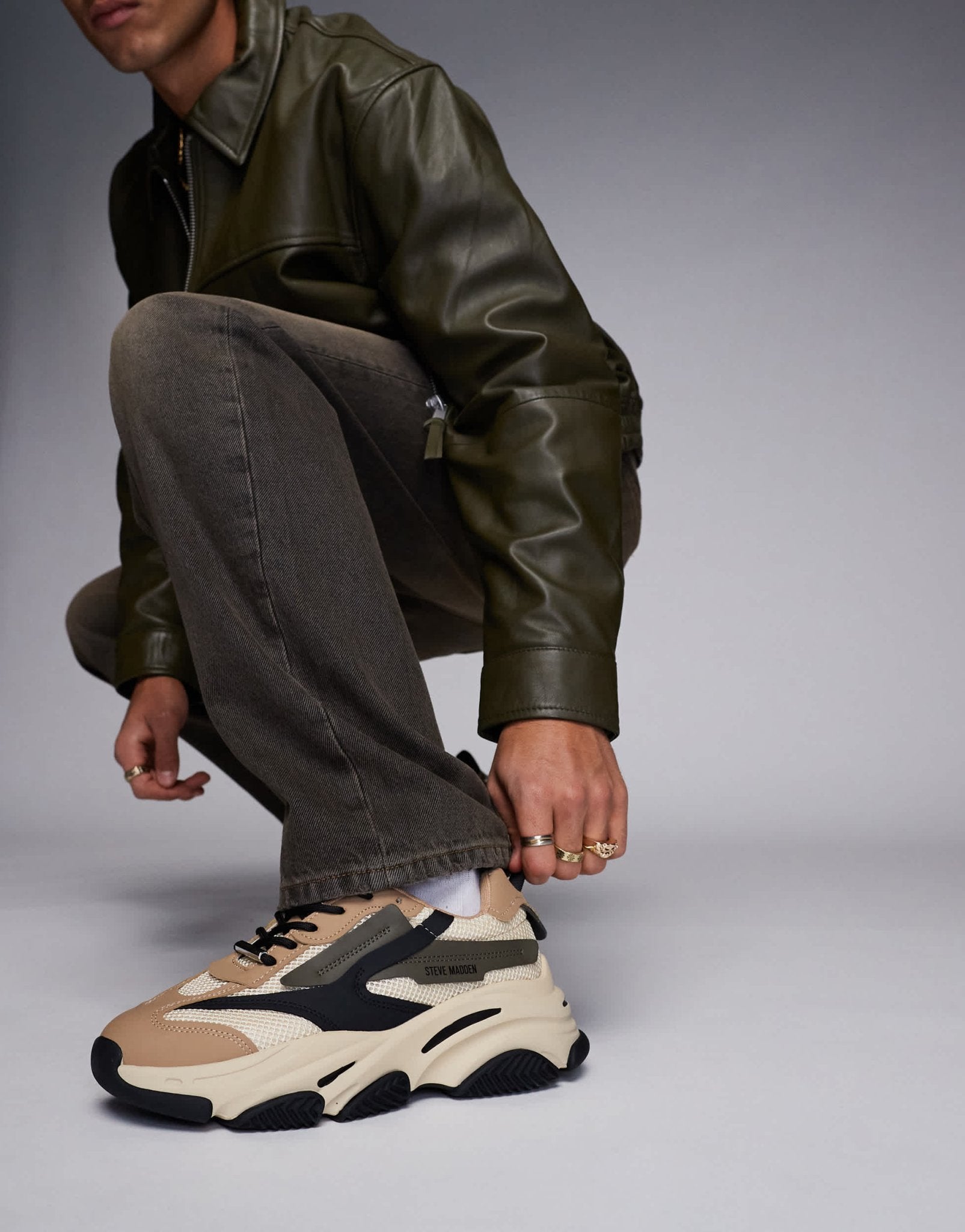Steve Madden Possess Trainer in Khaki - ASOS Sample Sale EU Store