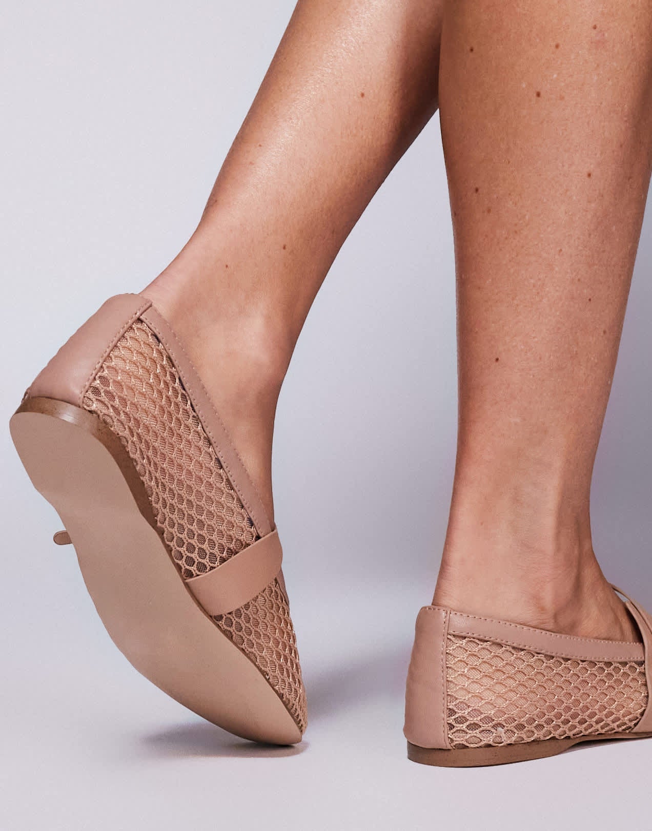 Steve Madden Rejoice - M mesh ballet flats in beige - ASOS Sample Sale EU Store