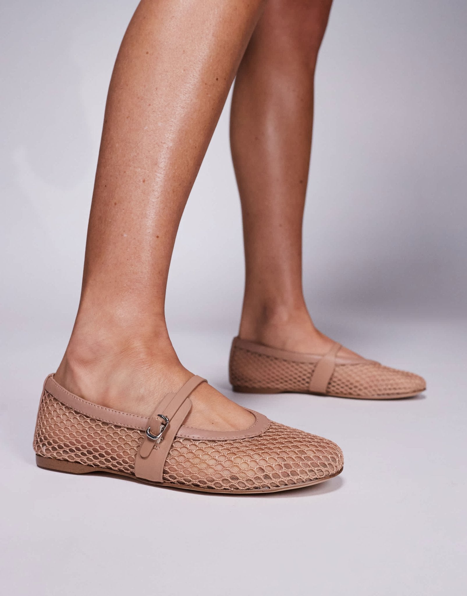 Steve Madden Rejoice - M mesh ballet flats in beige - ASOS Sample Sale EU Store