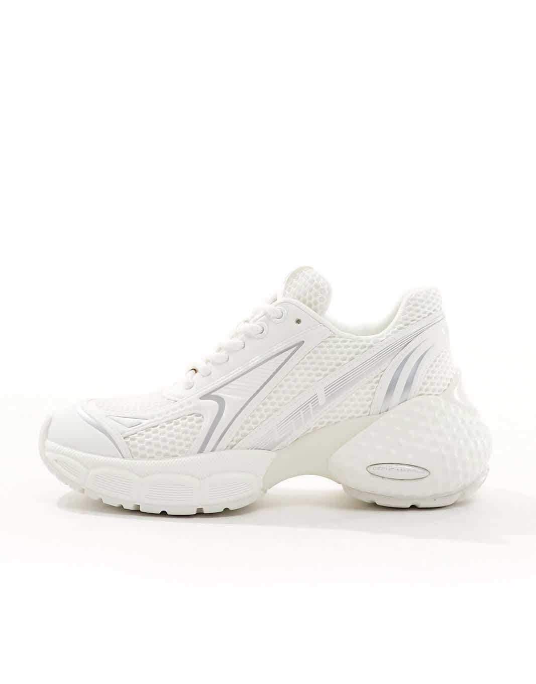Steve Madden Satellite chunky trainer in silver and white - ASOS Sample Sale EU Store